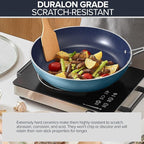 Nuwave 7pc Cookware Set Healthy Duralon Blue Ceramic Nonstick Coated, Diamond - Image 4