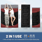 Double Sleeping Bag for Adults Machine Washable 2 Person Camping Sleeping Bag - Image 3
