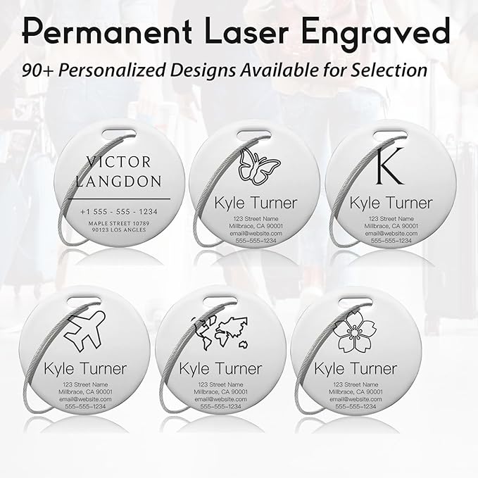 Customized Stainless Steel Luggage Tags: Personalize Your Suitcases, and Bags - Image 5