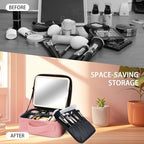 Makeup Bag with Led Mirror, Travel Makeup Organizer with 3 Color Setting - Image 7