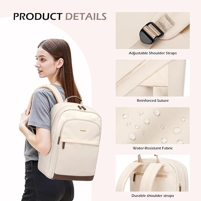 Laptop Backpack for Women Travel Carry On Bag Weekender Business Multilayer - Image 5