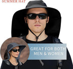 Sun Hat for Men Women with Neck Flap, UPF 50+ UV Protective Hiking Fishing Hats - Image 2