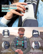 Small Hiking Backpack with Front Phone Holder, Packable Back pack with Chest - Image 2