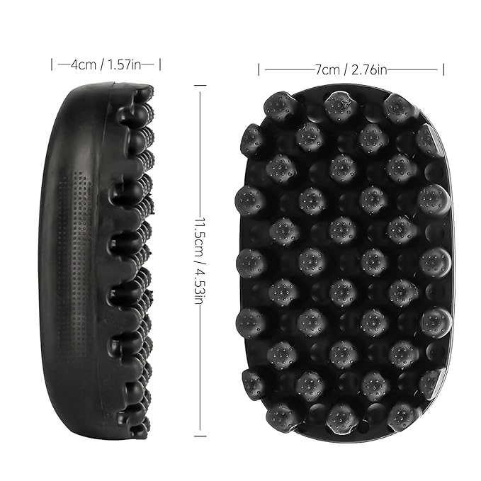 Rubber Curling Hair Brush: Twist King Sponge for Afro Hair, Washable Curl Sponge Styling Tool Durable Curling Comb For Men Women Boy Girl Long Short Hair Black (Small Tooth)
