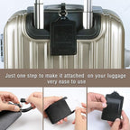 Teskyer Luggage Tags, 3 Pack Premium PU Leather Luggage Tags Privacy Protection - Image 5