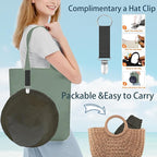 vidsel Womens Sun Hats Wide Brim Reversible Bucket Cotton Hat Packable Summer - Image 4