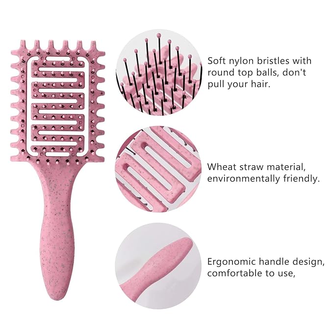Curl Defining Brush,2024 Curly Hair Brush,Vented Hair Brush for Detangling, Shaping and Defining Curls For Women and Men Less Pulling (2Pcs Green)