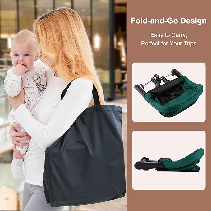Hook On Chair with Removable Dining Tray, Portable Table High Chair, Folding - Image 3