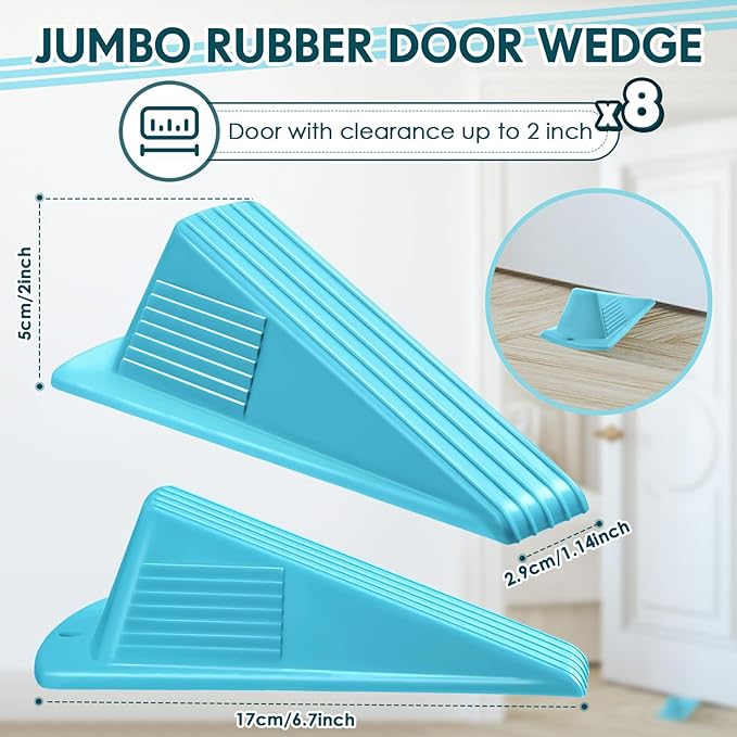 Frienda 8 Pcs Jumbo Door Stoppers Heavy Duty Door Stopper Tall up to 2inch Tall - Image 2