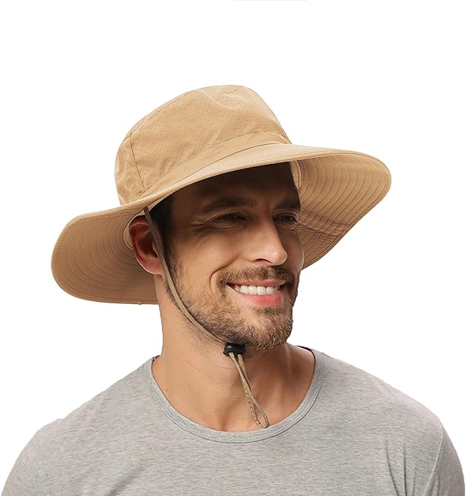 Rosoz Sun Hat for Men Women Boonie Bucket Hat Wide Brim Breathable Cooling by Rosoz