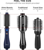 Hair Dryer Brush, Aima Beauty 4-in-1 Upgrade Hot Air Straightener Curler Function for Women, Hair Styling Tools, Prussian Blue-Round