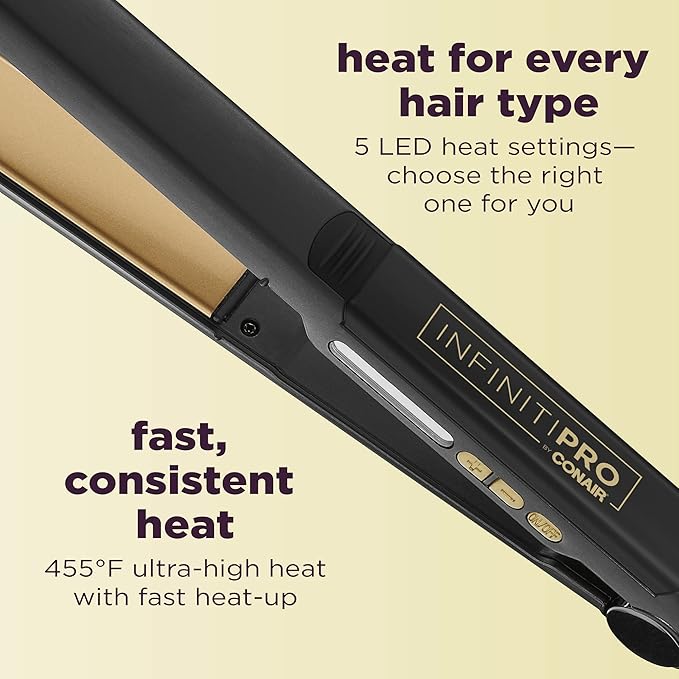 INFINITIPRO BY CONAIR Ultra-High Heat Tourmaline Ceramic 1-inch Flat Iron