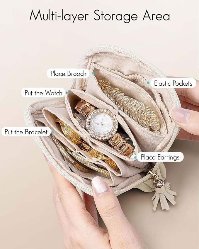 Vlando Small Travel Jewelry Case, Travel Gifts - Image 2
