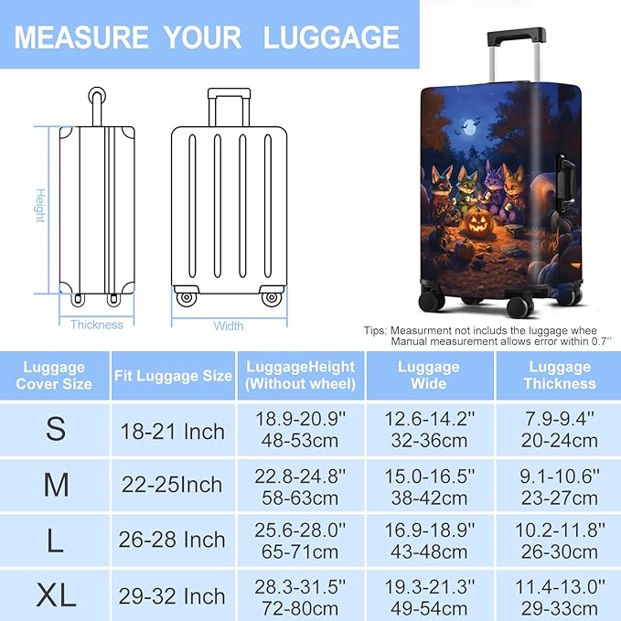 Halloween Luggage Cover Washable Suitcase Protector Anti-Scratch, Stretchable - Image 6