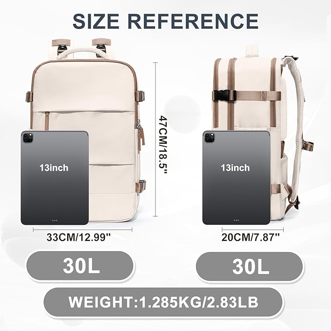 coowoz Large Travel Backpack For Women Men, Carry On Backpack Flight Approved - Image 3