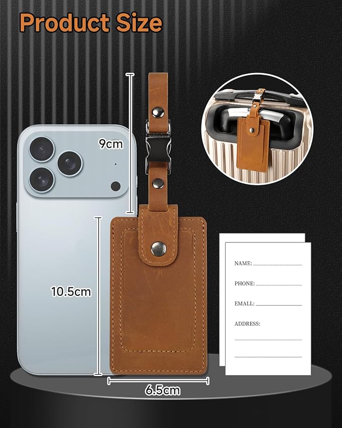 Premium Genuine Leather Luggage Tags - Image 8