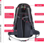 Bseash 50L Hiking Backpack, Water Resistant Lightweight Outdoor Sport Daypack - Image 7