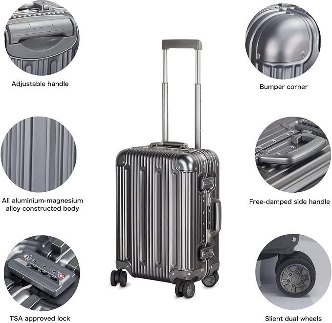 TRAVELKING All Aluminum Carry On Luggage - Image 3