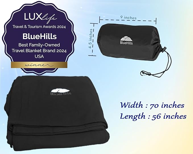 BlueHills Ultra Compact Travel Blanket 2 Pack Large Soft Cozy Portable Blanket - Image 3