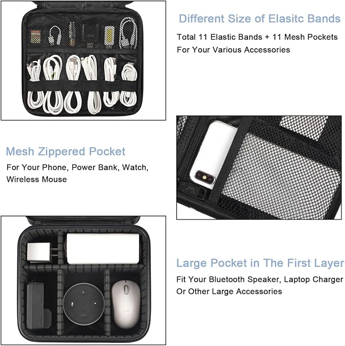 MATEIN Cable Organizer Bag, Waterproof Travel Electronic Storage, Shockproof - Image 3
