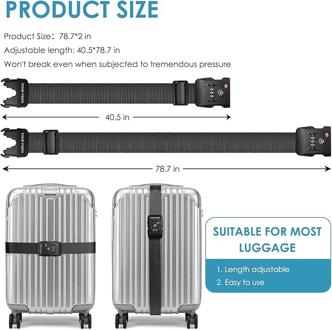 Travel Inspira Luggage Straps for Suitcases - Image 3