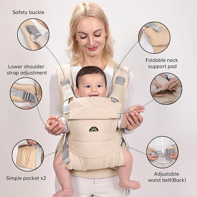 Baby Carrier for Newborns to Toddlers, Adjustable, Ultra-Soft and Weightless - Image 5