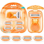 DreamGenius Travel Razors for Women Include 1 Handle and 5 Cartridges, Extra by DreamGenius