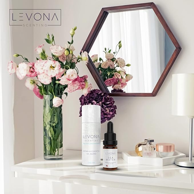 Levona Scent Essential Oil for Diffuser: Home Luxury Scents Fragrance Oil - Aroma Oil for Humidifiers - Hotel & Office Diffuser Oils - Essential Oils for Diffusers for Home - 10 Ml - Sea Water