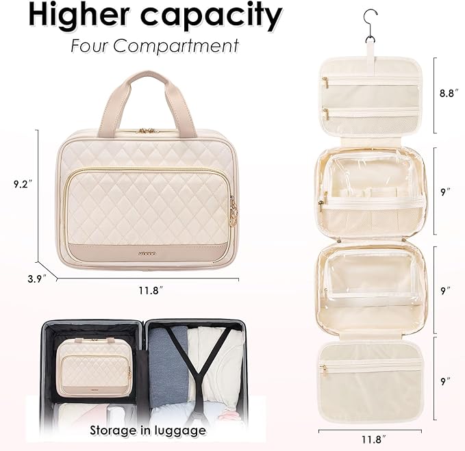 Travel Toiletry Makeup Bag for Women Hanging Toiletry Bag Cosmetic Organizer - Image 5