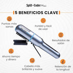 Split-Ender Mini Cordless Split End Hair Trimmer for Dry, Damaged, Brittle, or Frizzy Hair - Battery Operated Clipper for Straight and Curly Hair - Blue
