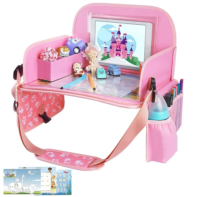 MENZOKE Kids Travel Tray for Toddler Car Seat, Lap Tray for Girl Activities by MENZOKE