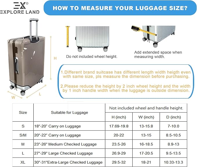 Explore Land Luggage Cover Suitcase Protector Fits 18-22 Inch Case - Image 3