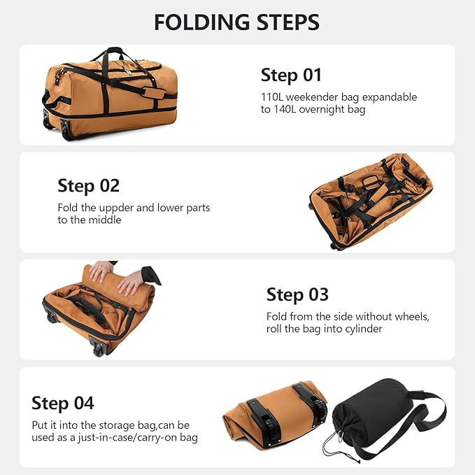 CONTAIL 32" Soft-Sided Rolling Duffle Bag - Image 4
