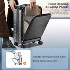 Carry On Luggage 22×14×9 Airline Approved, 20 Inch Lightweight ABS+PC Hard - Image 2