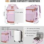 40L Travel Backpack with USB Charging Port, Water-Resistant Carry On Backpack - Image 6