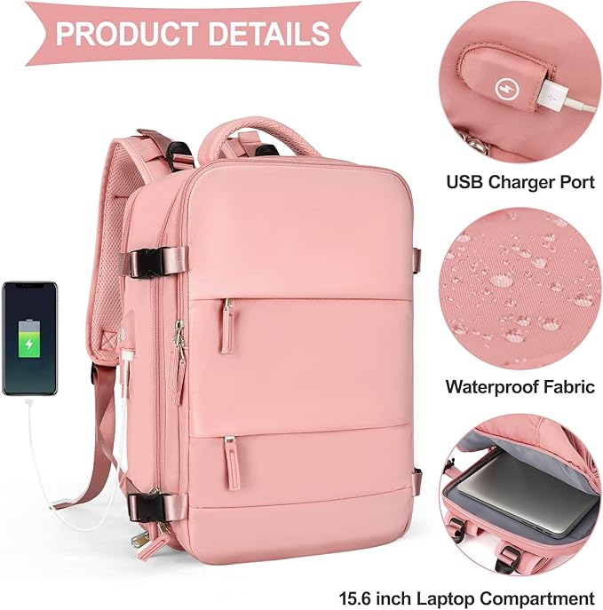 coowoz Large Travel Backpack For Women Men, Carry On Backpack, Hiking Backpack - Image 5