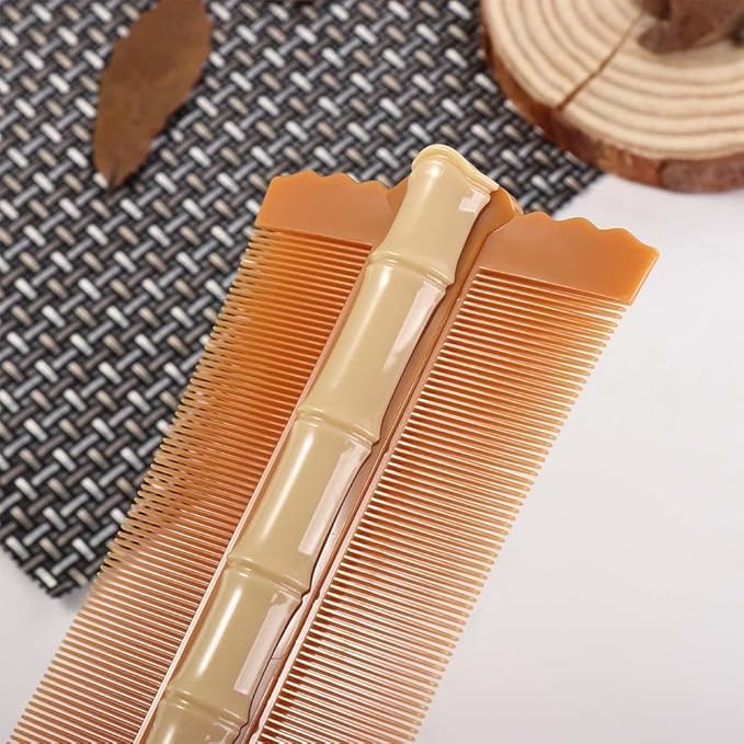 Green Double-Sided Comb Anti-Static Fine-Tooth Pin Hair Comb With Handle Super Dense Tooth Drain Dandruff Hair Comb Hair Styling Tool Accessories Hair Combs Styling Tools and Appliances