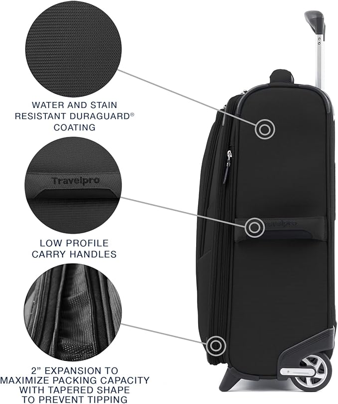 Travelpro Maxlite 5 Softside Expandable Upright 2 Wheel Carry on Luggage - Image 3