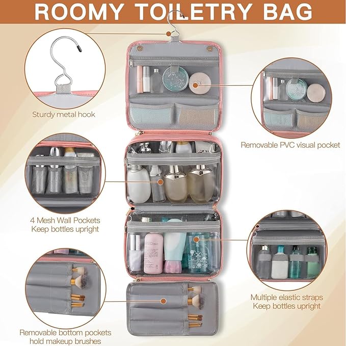 Elviros Hanging Travel Toiletry Bag - Image 4