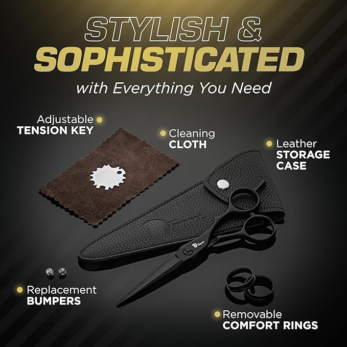 Fagaci Hair Thinning Scissors 6" with 440C Steel, Extreme Sharpness & Precise Cuts Texturizing Shears, Professional Hair Scissors, Barber Scissors Set, Slim Blades Texturizing Scissors