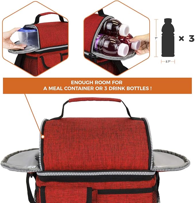 opux Lunch Bag Women Insulated, Adult Lunch Box Cooler, Lunch Box - Image 7