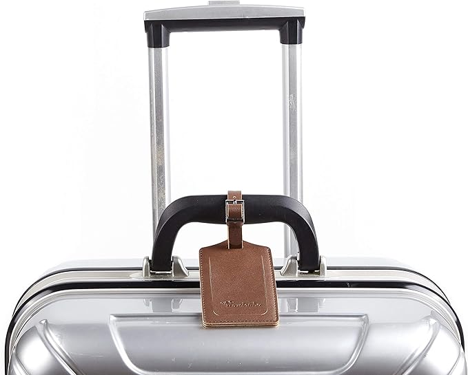 8 Pack Leather Luggage Travel Bag Tags by Travelambo - Image 8