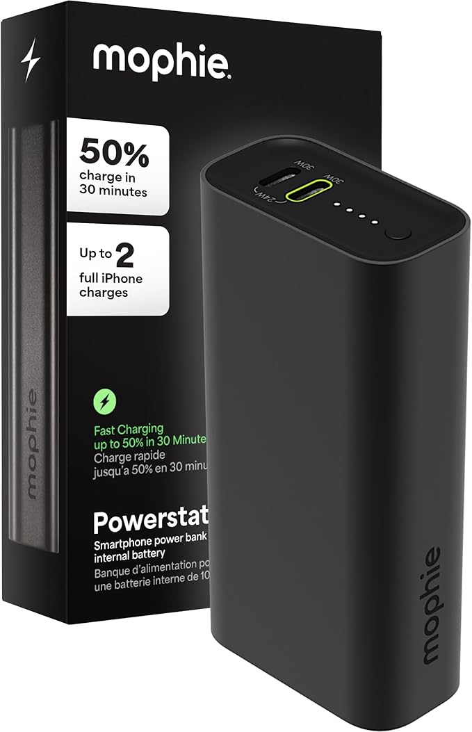Mophie Powerstation 10, 000mAh Power Bank – Ultra-Fast USB-C PD, 30W Output by mophie