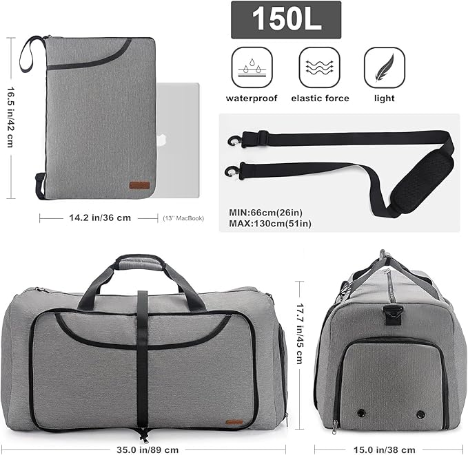 150L Duffle Bag for Travel, Extra Large Foldable Waterproof Travel Duffel Bags - Image 2