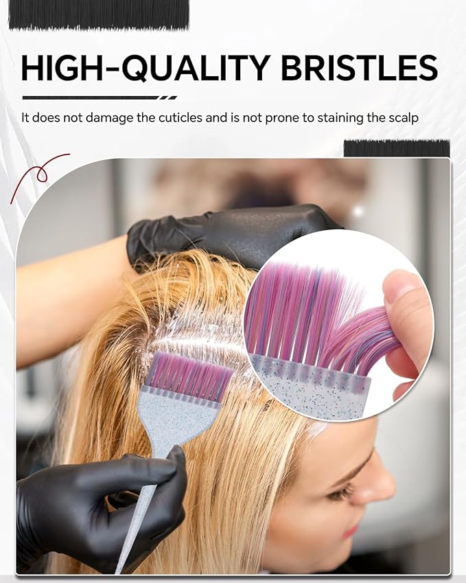 3 Pack Hair Color Brush Set - Professional Hair Dye Brush for Stylist, for Highlighting, Tint and Coloring Sections - Women Men Salon Use Home DIY Dyeing