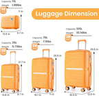 Campfun Luggage 4 Piece Sets, Expandable Carry On Luggage Set Hardshell PP - Image 7
