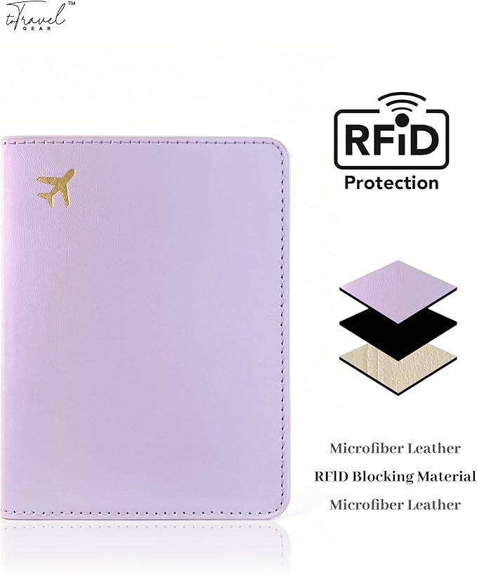 Passport Holder for Travel Essentials, RFID Blocking Passport Cover Case for - Image 2
