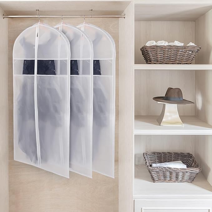 Zilink Clear Suit Coat Bags for Storage 50-inch Dress Bags for Hanging Clothes - Image 3