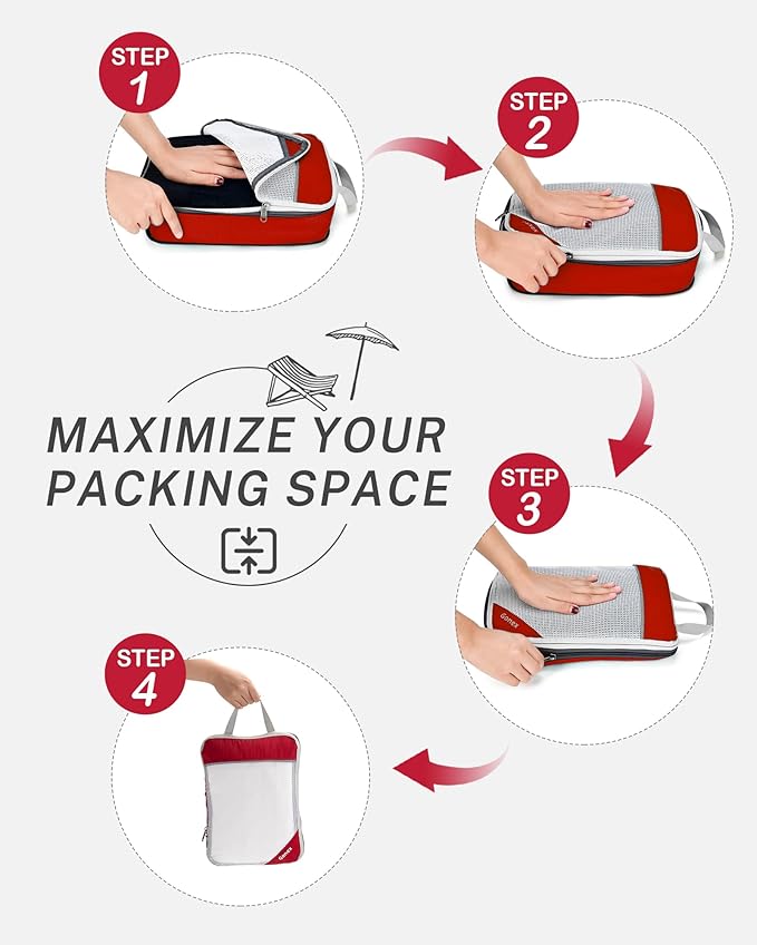 Compression Packing Cubes, Gonex Extensible Storage Mesh Bags Organizers - Image 2