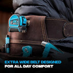Ox Tools Pro Construction Tool Belt - 22-Pocket Leather Tool Belt Pouches - Rig Made of Oil-Tanned Leather with Double-Stitching and Steel Rivets - OX-P263604